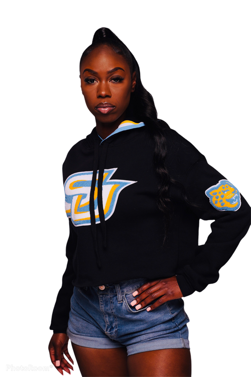 Southern Jaguars Cropped Letterman Hoodie